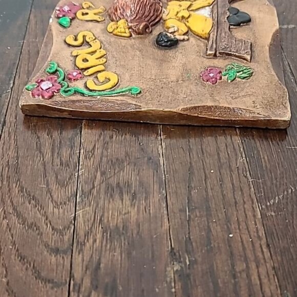 Vintage Handmade Girls are Sweet Plaster Grandmacore Wall Art - Picture 6 of 10